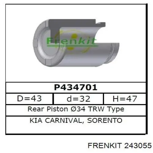 243055 Frenkit Kit de reparação de suporte do freio traseiro