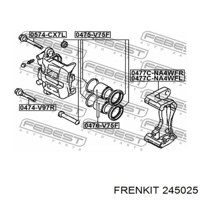 Kit de reparação de suporte do freio dianteiro Frenkit 245025 preço, a partir de 11,76 USD