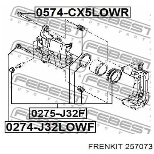 257073 Frenkit Kit de reparação de suporte do freio dianteiro
