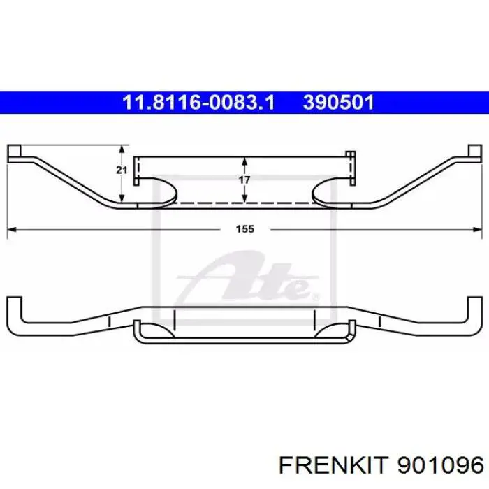 Kit de molas de fixação de sapatas de disco dianteiras Frenkit 901096 preço, a partir de 7,43 USD