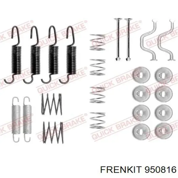 950816 Frenkit Kit de montagem das sapatas traseiras de tambor
