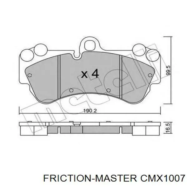 CMX1007 Friction Master Sapatas do freio dianteiras de disco