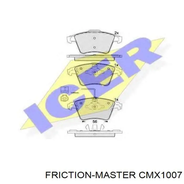 Sapatas do freio dianteiras de disco CMX1007 Friction Master