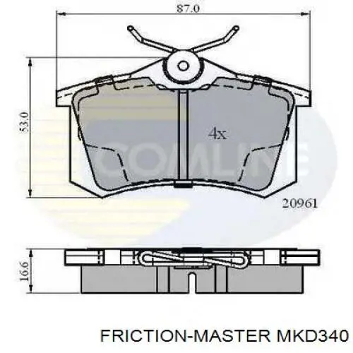 Compre MKD340 Friction Master Sapatas do freio traseiras de disco