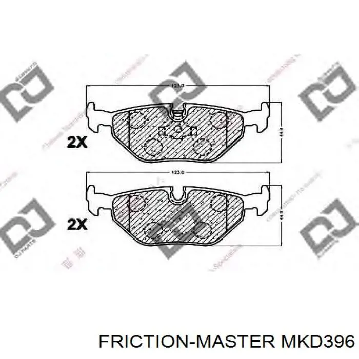 MKD396 Friction Master Sapatas do freio traseiras de disco