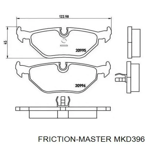 Compre MKD396 Friction Master Sapatas do freio traseiras de disco