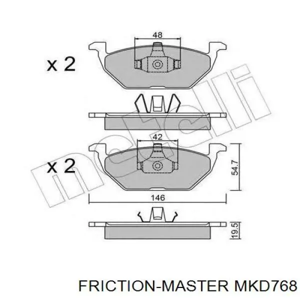 Compre MKD768 Friction Master Sapatas do freio dianteiras de disco