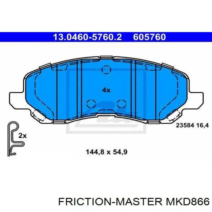 Compre MKD866 Friction Master Sapatas do freio dianteiras de disco