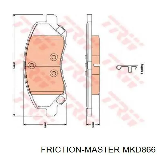 Sapatas do freio dianteiras de disco Friction Master MKD866 preço, a partir de 29,41 USD