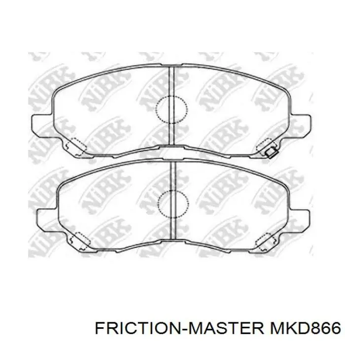 Sapatas do freio dianteiras de disco MKD866 Friction Master