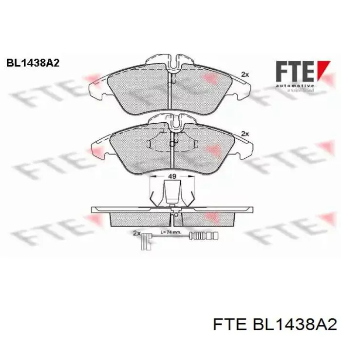Sapatas do freio dianteiras de disco FTE BL1438A2 preço, a partir de 29,28 USD