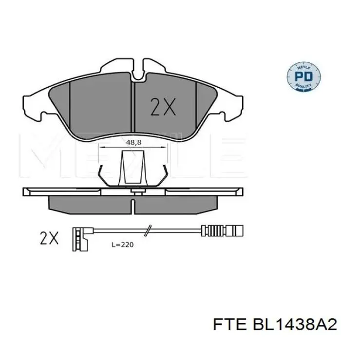 Compre BL1438A2 FTE Sapatas do freio dianteiras de disco