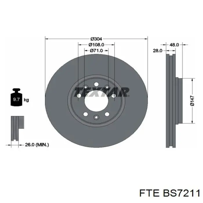 Compre BS7211 FTE Disco do freio dianteiro