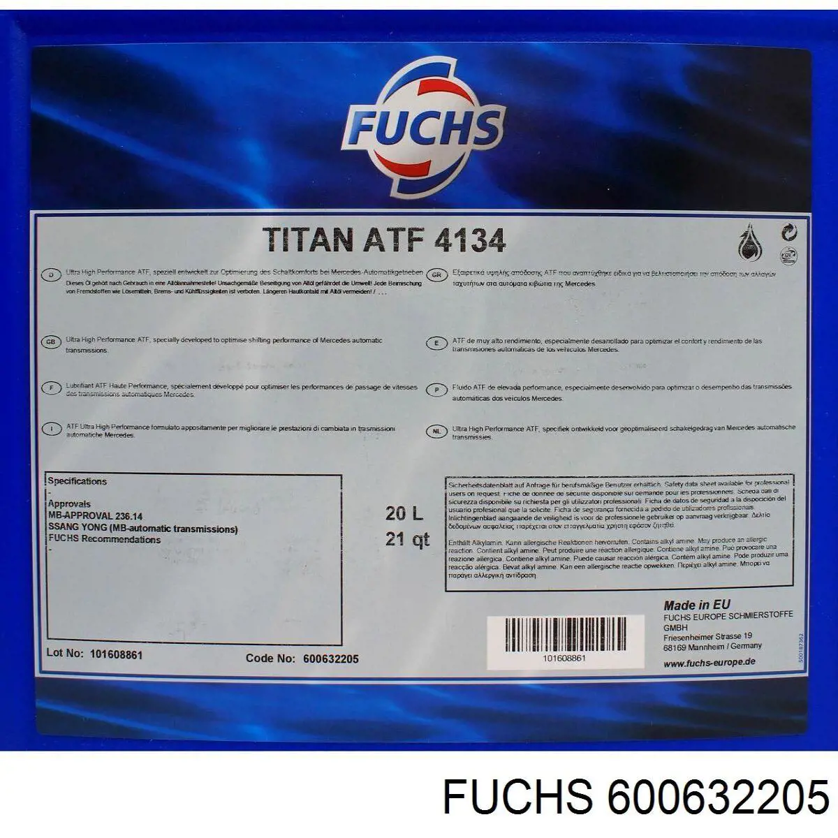 600632205 Fuchs Óleo de transmissão