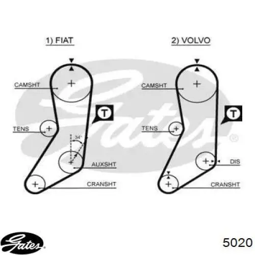 Correia do mecanismo de distribuição de gás Gates 5020 preço, a partir de 12,93 USD