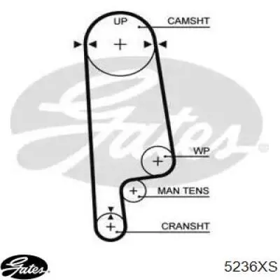 5236XS Gates Correia do mecanismo de distribuição de gás