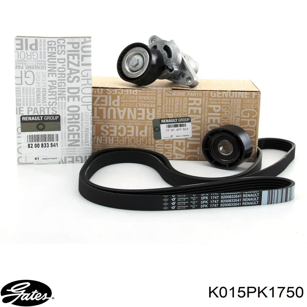 Compre K015PK1750 Gates Correia dos conjuntos de transmissão, kit