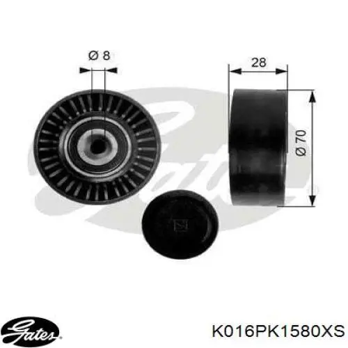 Correia dos conjuntos de transmissão, kit 6PK1580K1 Continental/Siemens