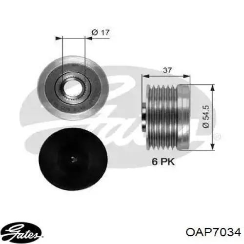 Polia do gerador Gates OAP7034 preço, a partir de 42,34 USD