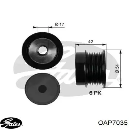 Polia do gerador Gates OAP7035 preço, a partir de 46,53 USD