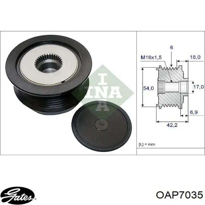 Compre OAP7035 Gates Polia do gerador