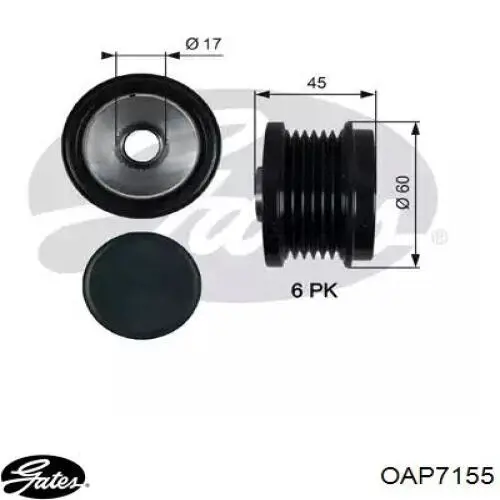 Polia do gerador Gates OAP7155 preço, a partir de 103,87 USD