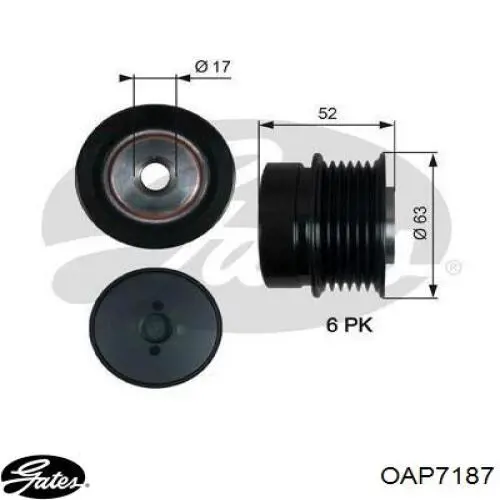 Polia do gerador Gates OAP7187 preço, a partir de 137,46 USD