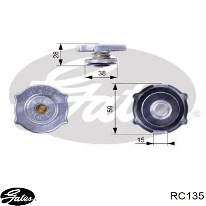 Tampa (tampão) do radiador Gates RC135 preço, a partir de 10,77 USD
