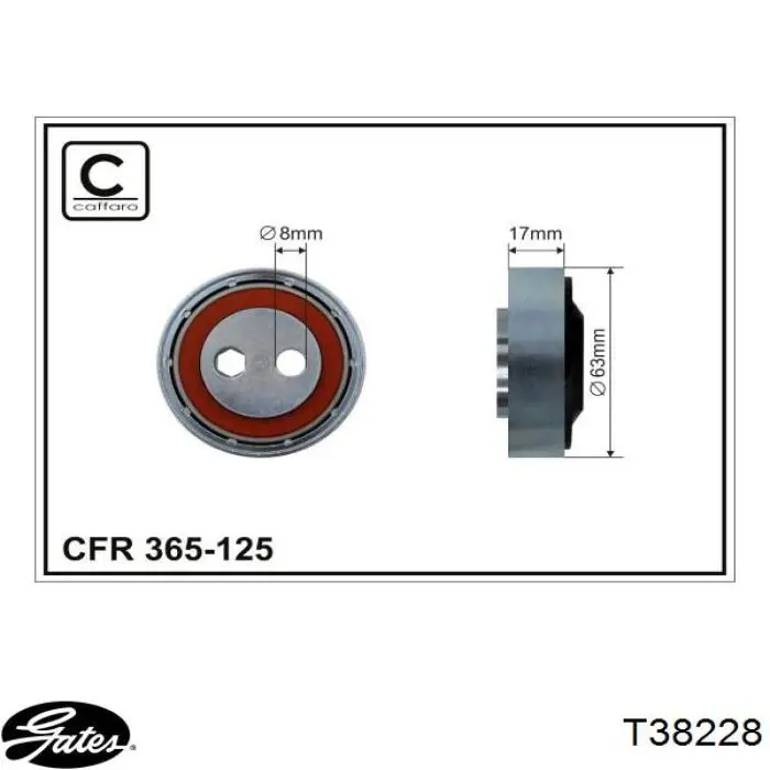 Compre T38228 Gates Rolo de reguladora de tensão da correia de transmissão