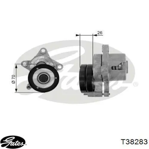 Rolo de reguladora de tensão da correia de transmissão Gates T38283 preço, a partir de 89,35 USD