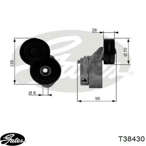 Reguladora de tensão da correia de transmissão Gates T38430 preço, a partir de 38,18 USD