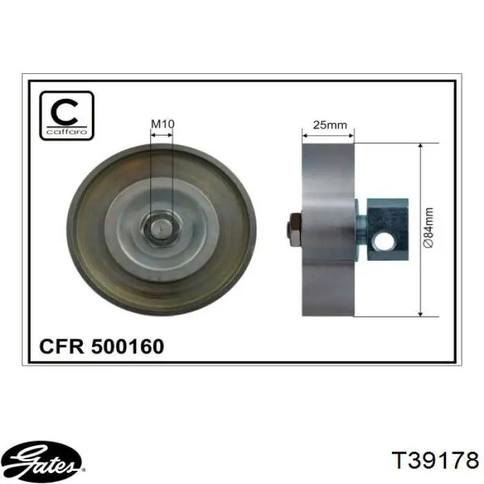 Compre T39178 Gates Rolo de reguladora de tensão da correia de transmissão
