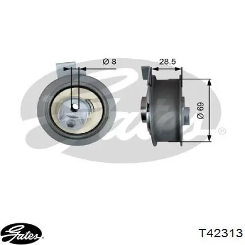 Compre T42313 Gates Rolo parasita da correia do mecanismo de distribuição de gás