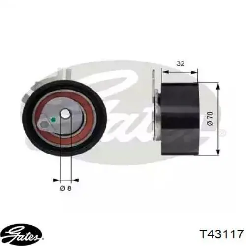 Rolo de reguladora de tensão da correia do mecanismo de distribuição de gás Gates T43117 preço, a partir de 36,07 USD