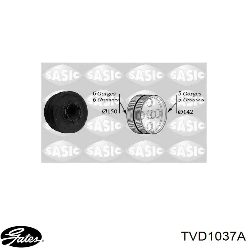 Polia de cambota Gates TVD1037A preço, a partir de 99,22 USD