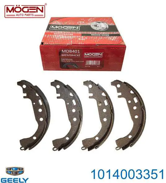 Sapatas do freio traseiras de tambor Geely 1014003351 preço, a partir de 29,15 USD