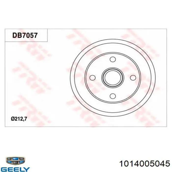 1014005045 Geely Tambor do freio traseiro