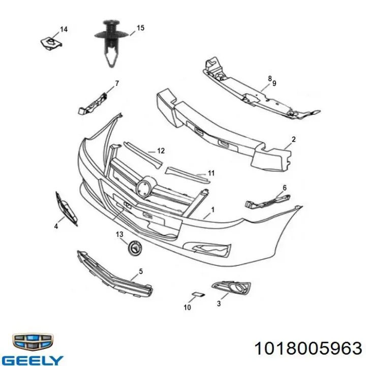 1018005963 Geely Consola do pára-choque dianteiro direito