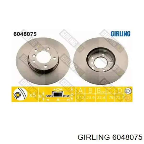 Disco do freio dianteiro Girling 6048075 preço, a partir de 64,55 USD