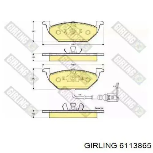 Sapatas do freio dianteiras de disco Girling 6113865 preço, a partir de 40,56 USD