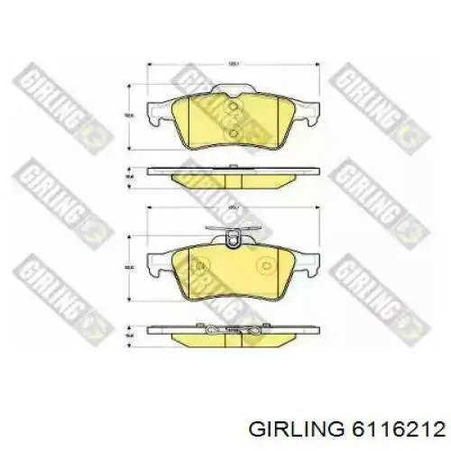 Sapatas do freio traseiras de disco Girling 6116212 preço, a partir de 23,26 USD