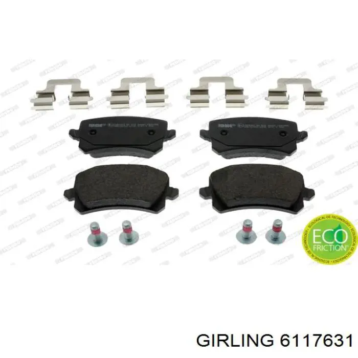 Compre 6117631 Girling Sapatas do freio traseiras de disco
