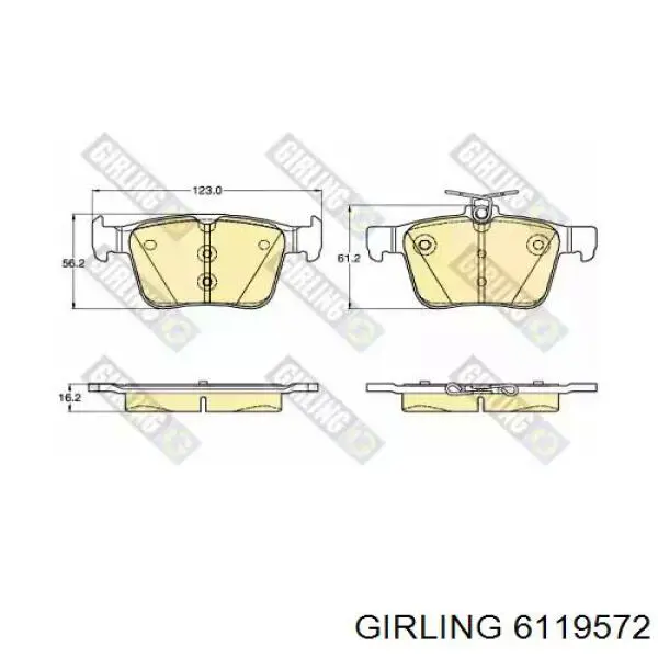 Sapatas do freio traseiras de disco Girling 6119572 preço, a partir de 29,12 USD