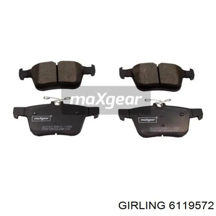 Compre 6119572 Girling Sapatas do freio traseiras de disco