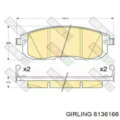 Sapatas do freio dianteiras de disco Girling 6136166 preço, a partir de 30,49 USD