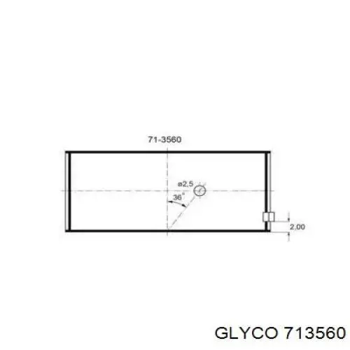 713560STD Glyco Folhas inseridas de cambota de biela, kit, padrão (STD)