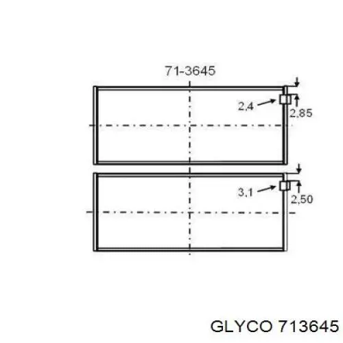 713645 Glyco Folhas inseridas de cambota de biela, kit, padrão (STD)