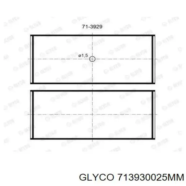 713930025MM Glyco Folhas inseridas de cambota de biela, kit, 1ª reparação ( + 0,25)