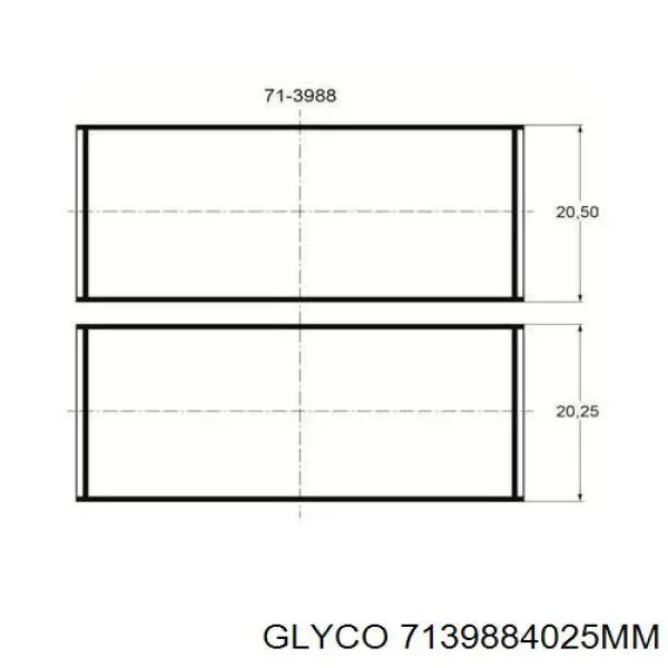 7139884025MM Glyco Folhas inseridas de cambota de biela, kit, 1ª reparação ( + 0,25)
