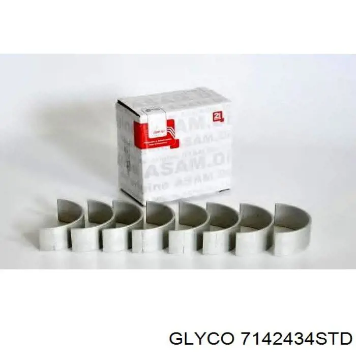 7142434STD Glyco Folhas inseridas de cambota de biela, kit, padrão (STD)
